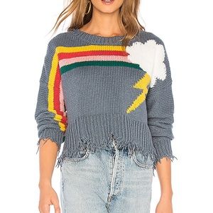 NWT Wildfox rainbow storm sweater